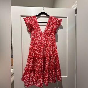 Red floral sundress